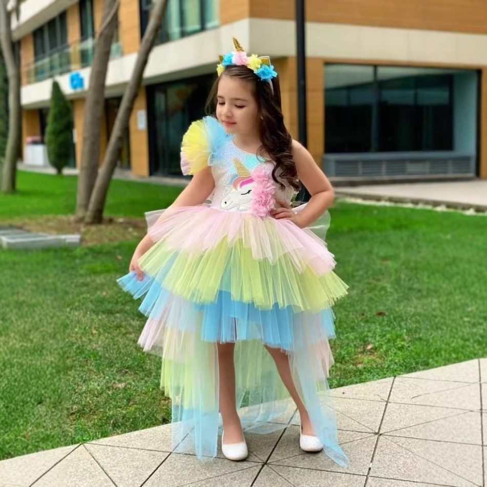 Baby Clothing Girls - Rainbow Unicorn Baby Party Girls Dress
