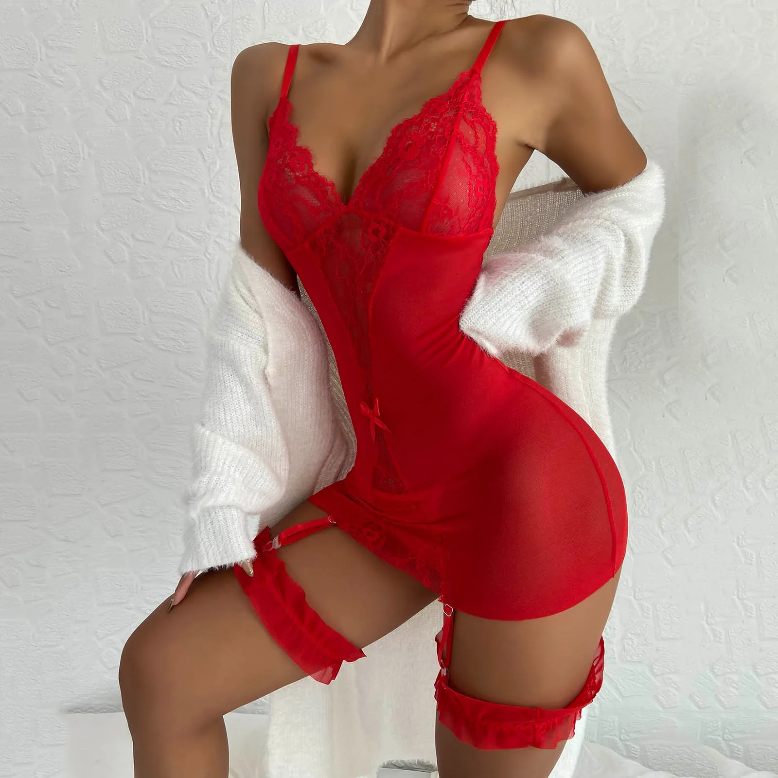 Sexy Women Lace Nightie Gown L - Baby Gown Nightwear recension och pris