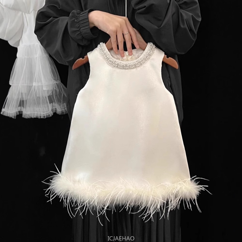 2025 New Girls Satin Feather P - Baby Clothing Girls recension och pris