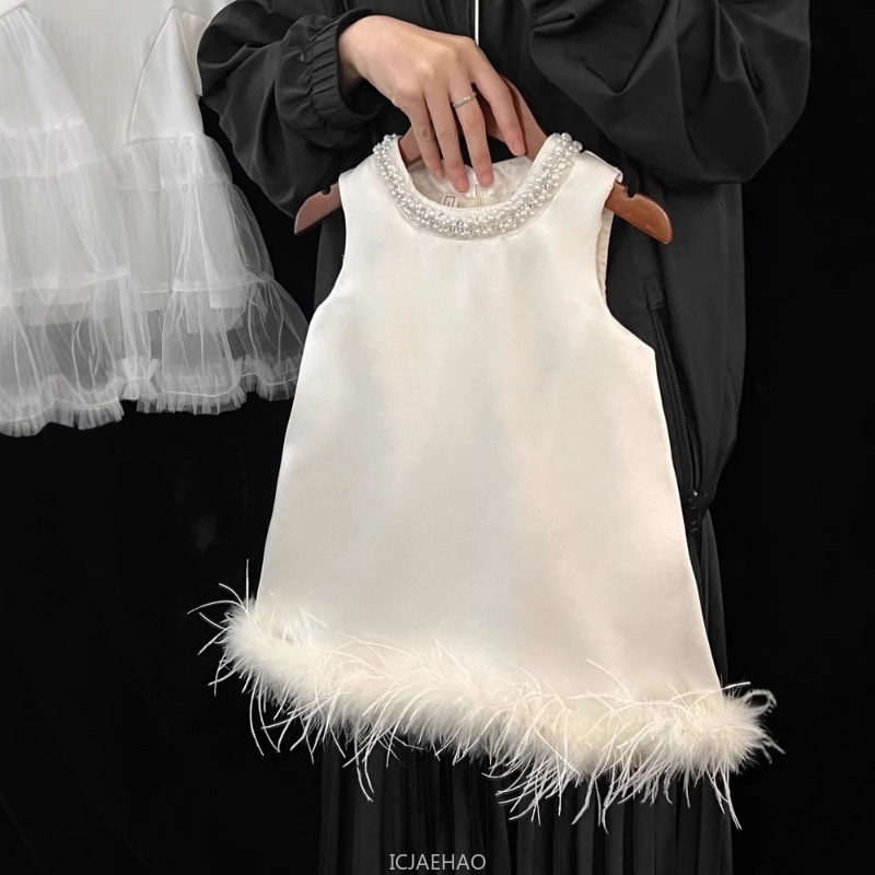 2025 New Girls Satin Feather P - Baby Clothing Girls recension och pris