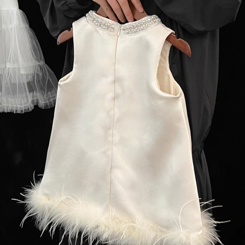 2025 New Girls Satin Feather P - Baby Clothing Girls recension och pris